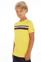 rumena Otroška bombažna kratka majica Tommy Hilfiger Fantovski