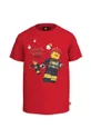 červená Detské bavlnené tričko Lego City Chlapčenský