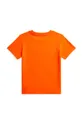 Παιδικό βαμβακερό μπλουζάκι Polo Ralph Lauren πορτοκαλί
