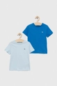 niebieski Calvin Klein Jeans t-shirt bawełniany dziecięcy 2-pack Chłopięcy