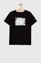 Calvin Klein Jeans t-shirt bawełniany dziecięcy nadruk czarny IB0IB01645.PPYX