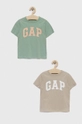 beżowy GAP t-shirt bawełniany dziecięcy 2-pack Chłopięcy