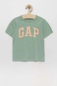 GAP t-shirt bawełniany dziecięcy 2-pack beżowy