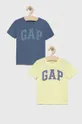 zlatna Dječja pamučna majica kratkih rukava GAP 2-pack Za dječake