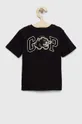 Παιδικό βαμβακερό μπλουζάκι GAP x BKC μαύρο