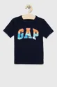 granatowy GAP t-shirt bawełniany dziecięcy Chłopięcy