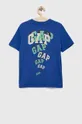 Детская хлопковая футболка GAP голубой