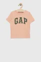 oranžna Otroška bombažna kratka majica GAP Fantovski
