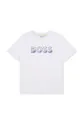 белый Детская хлопковая футболка BOSS Для мальчиков