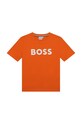 BOSS t-shirt bawełniany dziecięcy nadruk pomarańczowy J25O04.114.150