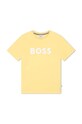 BOSS t-shirt bawełniany dziecięcy nadruk żółty J25O04.162.174