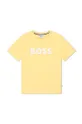 żółty BOSS t-shirt bawełniany dziecięcy Chłopięcy