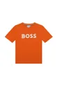 oranžna Otroška bombažna kratka majica BOSS Fantovski