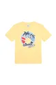 żółty BOSS t-shirt bawełniany dziecięcy Chłopięcy