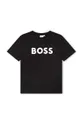 чёрный Детская хлопковая футболка BOSS Для мальчиков