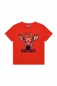 Детская хлопковая футболка Kenzo Kids красный