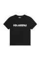 Karl Lagerfeld t-shirt bawełniany dziecięcy czarny