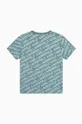 Otroška bombažna kratka majica Karl Lagerfeld zelena