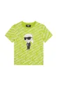 Дитяча бавовняна футболка Karl Lagerfeld зелений