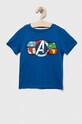 zippy t-shirt bawełniany dziecięcy x Marvel nadruk niebieski ZKBAP0303.23013