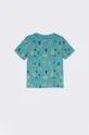 Otroška bombažna kratka majica Coccodrillo turkizna