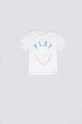 Coccodrillo t-shirt bawełniany dziecięcy nadruk biały WC2143202HUG