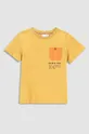Дитяча бавовняна футболка Coccodrillo жовтий