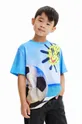 блакитний Дитяча бавовняна футболка Desigual Для хлопчиків