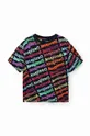 Παιδικό βαμβακερό μπλουζάκι Desigual μαύρο