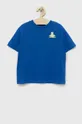 голубой Детская хлопковая футболка GAP Для мальчиков