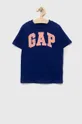 тёмно-синий Детская хлопковая футболка GAP Для мальчиков