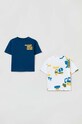OVS t-shirt bawełniany niemowlęcy 2-pack wzorzyste biały 1791502.Boy.9.36months.
