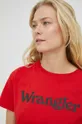 κόκκινο Βαμβακερό μπλουζάκι Wrangler