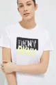 λευκό Βαμβακερό μπλουζάκι Dkny