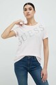Хлопковая футболка Guess хлопок розовый W3RI27.JA914