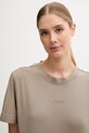 Βαμβακερό μπλουζάκι Guess BRITNEY μπεζ V3RI08.I3Z14