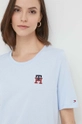 Bavlnené tričko Tommy Hilfiger modrá