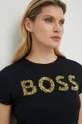 czarny BOSS t-shirt bawełniany