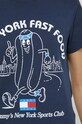 bavlněné tričko Tommy Jeans DW0DW15072.PPYX námořnická modř