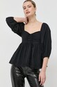 Notes du Nord bluza din bumbac Filippa negru 12957