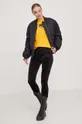 Βαμβακερό μπλουζάκι Karl Lagerfeld Jeans κίτρινο