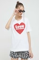 Love Moschino t-shirt bawełniany nadruk biały W.4.F15.4A.M.4405