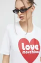 fehér Love Moschino pamut póló