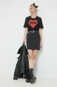 Βαμβακερό μπλουζάκι Love Moschino μαύρο