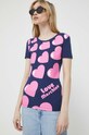 Love Moschino tricou W.4.H19.35.E.1951 bleumarin SS23