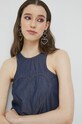 Love Moschino bluzka bawełniana granatowy W.C.E69.00.T.174A