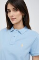 Βαμβακερό μπλουζάκι πόλο Polo Ralph Lauren μπλε 211898696