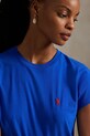 Bombažna kratka majica Polo Ralph Lauren vijolična 211898698