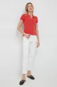 Βαμβακερό μπλουζάκι πόλο Polo Ralph Lauren κόκκινο