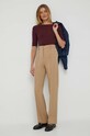 Lauren Ralph Lauren t-shirt 200654963 bordowy AA00